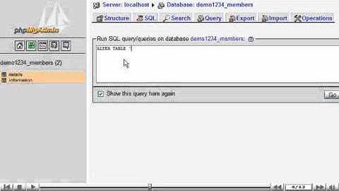 Running SQL queries on a database with phpMyAdmin   phpMyAdmin Tutorials   YouTube