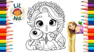 So Cute! Rapunzel & Pascal Coloring 🦎💜 | Relaxing Drawing & Coloring screenshot 2