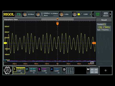 Rigol DHO800 (924 hack) frequency sweep from 70 MHz to 170 MHz