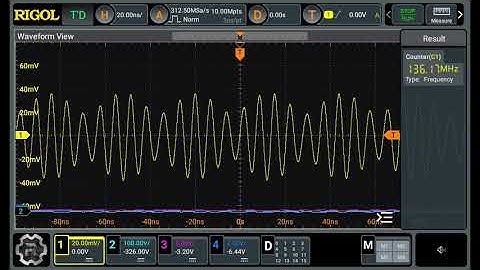 Rigol DHO800 (924 hack) frequency sweep from 70 MHz to 170 MHz