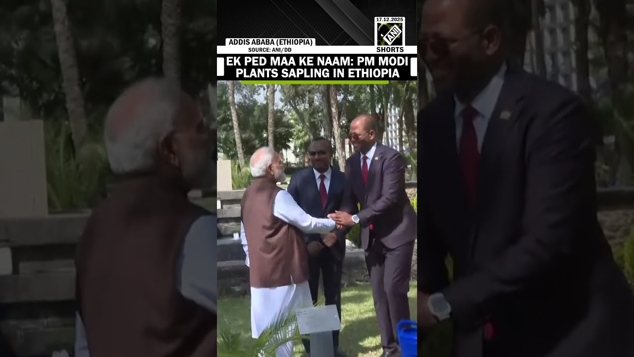 PM Modi plants sapling in Ethiopia Under ‘Ek Ped Maa Ke Naam’ Campaign