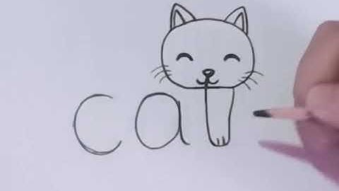 🔴 Very Easy! How to turn Words Cat Into a Cartoon Cat. (Wordtoons) learning step by step for kid