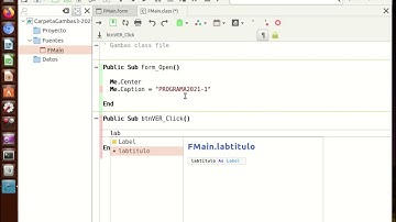 Programando en  Gambas 3 sobre Ubuntu 16.04