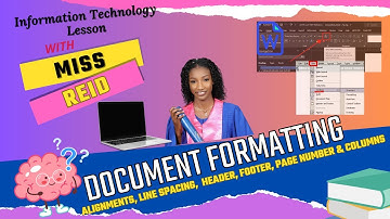 Document Formatting || Alignment, Line Spacing, Header, Footer, Page Number, Columns || Miss Reid