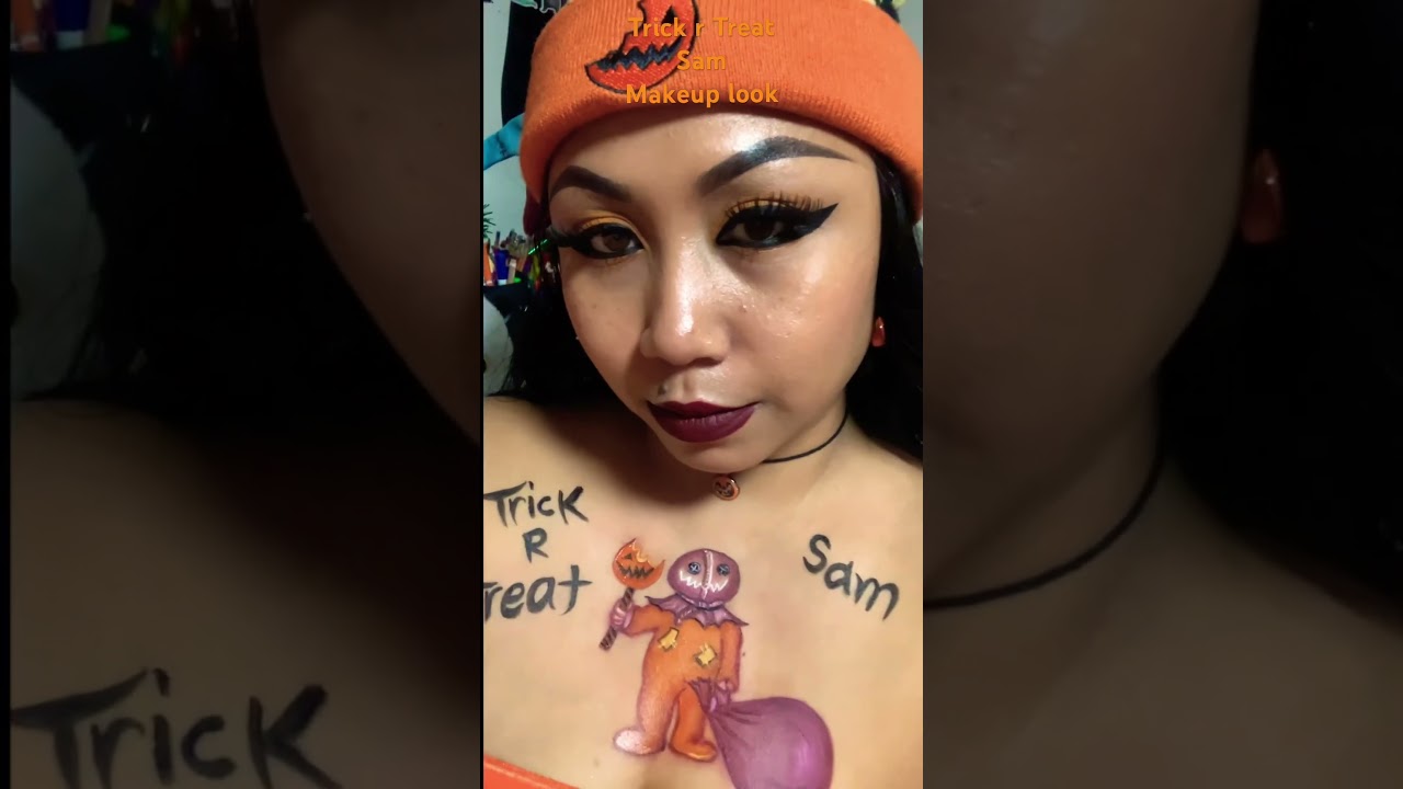 Trick R Treat Sam Halloween Makeup look 2024🎃