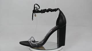 Sandália Salto Alto Minimalista Bolinhas Preto Week Shoes