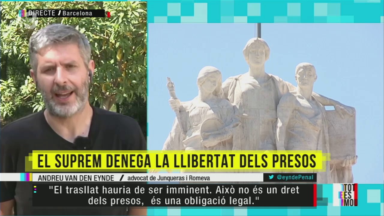 21-6-19 Andreu Van den Eynde: Analitza que El TS denega la llibertat dels presos (by TotEsMou-TV3)
