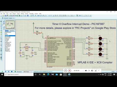 PIC16F887 Timer 0 Overflow Interrupt Demo