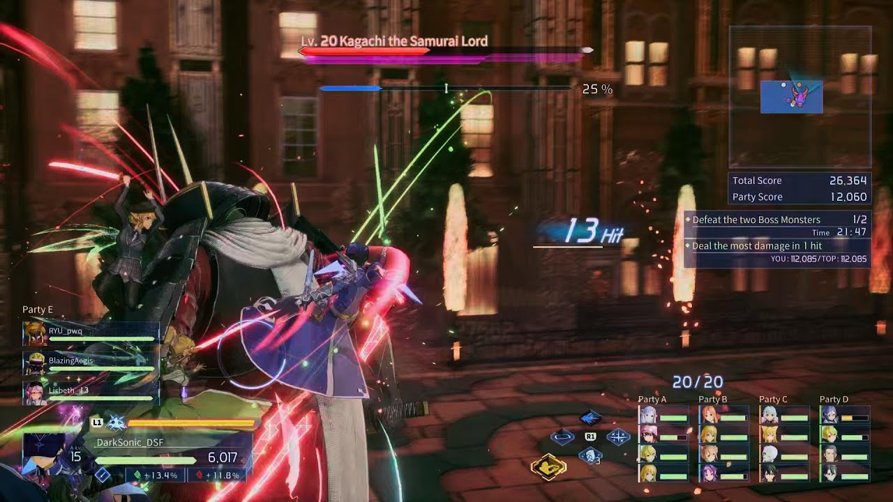 SAO Fractured Daydream | Boss Gauntlet - Ghostpet Abyss Zone/Kagachi Samurai Lord | Spriggan Kirito