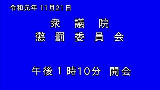 【国会中継】衆議院懲罰委員会20191121　発言者は説明欄に記載