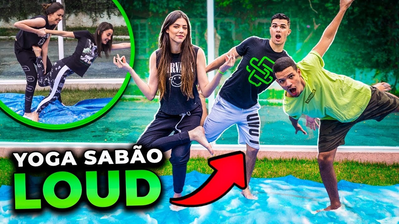 ELA CAIU?! POSIÇÕES IMPOSSÍVEIS DE YOGA COM SABÃO NA LOUD!!