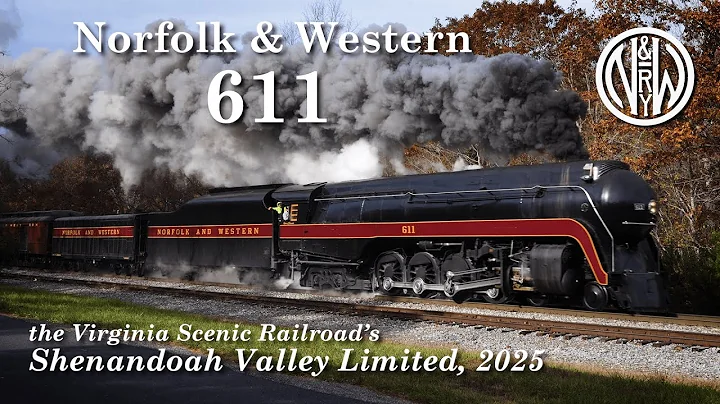 Norfolk and Western 611 pulls the Shenandoah Valley Limited - Virginia Scenic Railway - 10/25/25