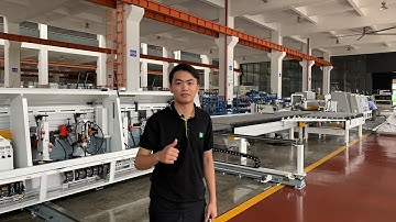 Double sided edge banding machine line with double hoggers squaring station