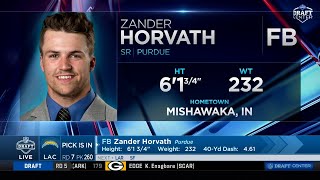 Chargers Select FB Zander Horvath (Rd 7, Pick 260) | LA Chargers