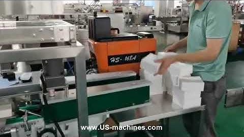 Facial mask bag horizontal feeding cartoning machine encasing packing line
