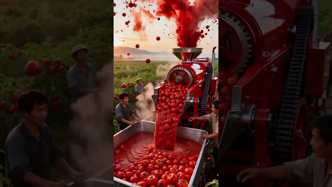 modern tomato juice making machine in agricultural fields 
