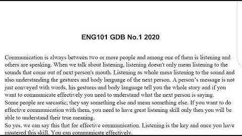 Eng 201 gdb solution fall 2020