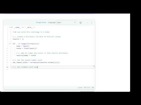 Hackerrank Nested List Challenge