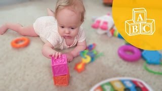BABY LEARNS TO STACK BLOCKS! | thepflederers