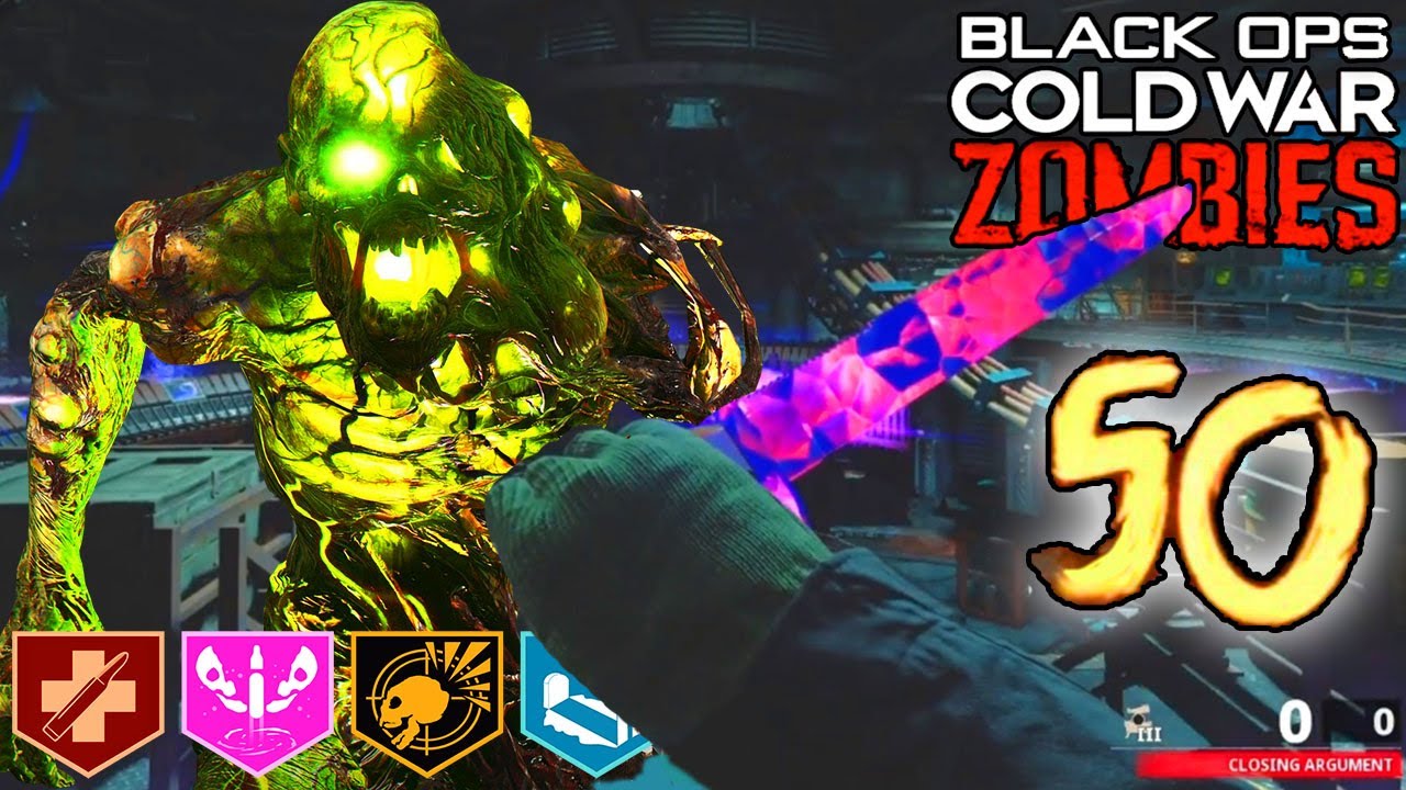 "DIE MASCHINE" ROUND 50 KNIFE ONLY CHALLENGE! (Call Of Duty Black Ops Cold War Zombies)