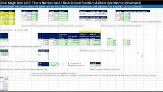 Celebrity Excel Magic Trick 1457: Text or Number Date / Times in Functions & Direct Operations (10 Examples) Wealth