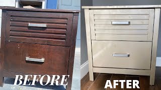 NIGHTSTAND TRANSFORMATION  FROM BROWN TO CHAMPAGNE GOLD