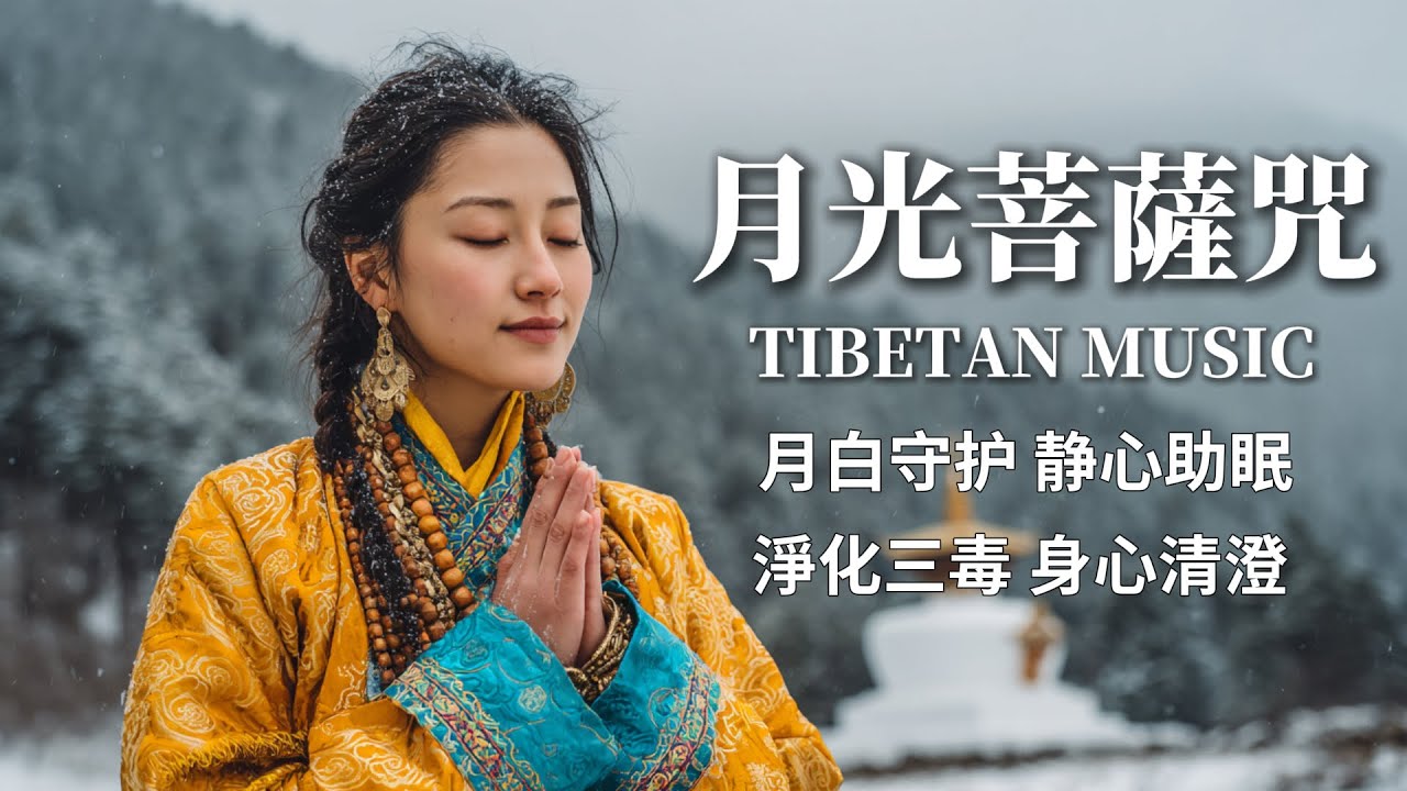 西藏梵音療癒｜月光菩薩咒｜佛教冥想放鬆音樂｜淨化貪嗔癡三毒 身心入月光清澄 