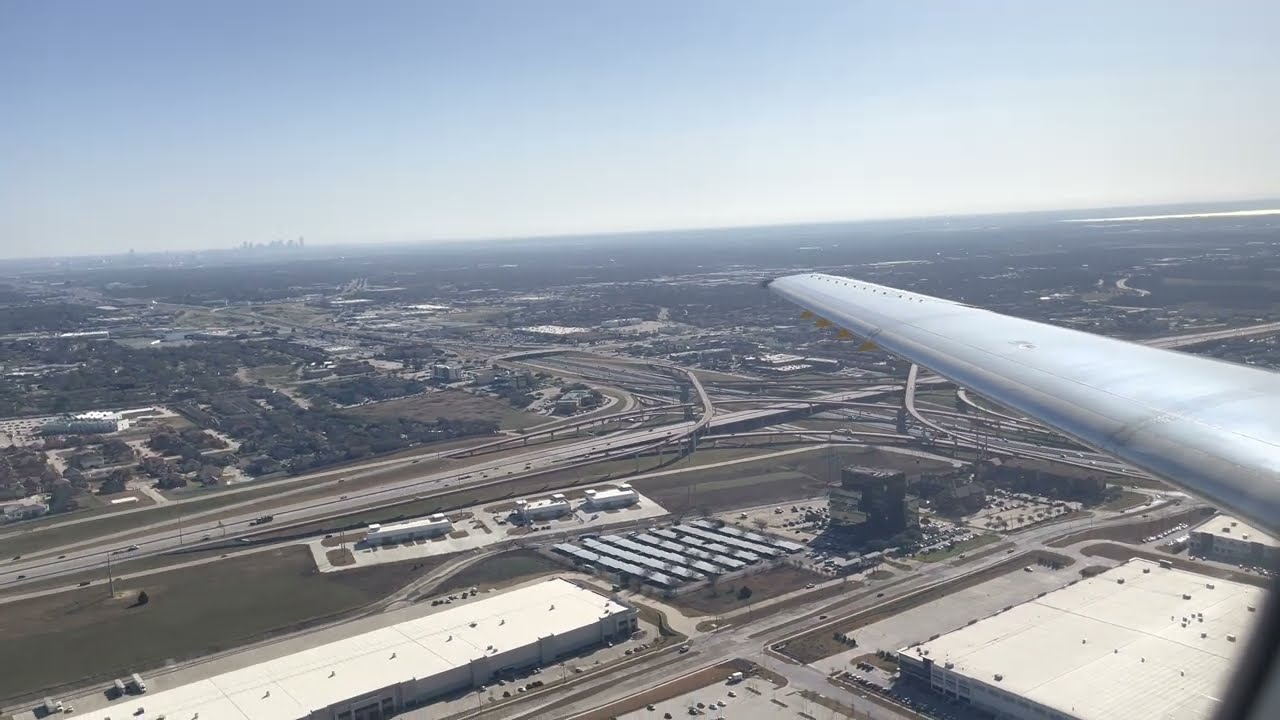 DFW industrial sprawl | American Eagle (Envoy) E145 (N671AE) landing in Dallas /Ft. Worth. [4K 60]