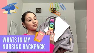 WHATS IN MY BACKPACK | NURSING STUDENT 