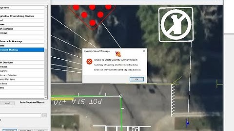 FDOT Takeoff Manager Error: An entry with the same key alredy exists.