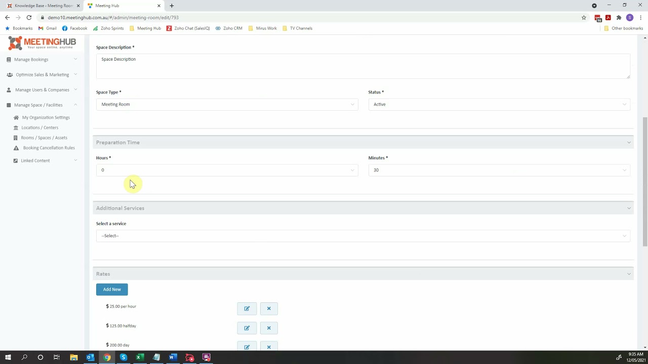 Configuration and Management of Meeting Hub Spaces