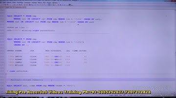 Oracle Tutorial || Oracle|Sql Subquery Part - 2 by basha