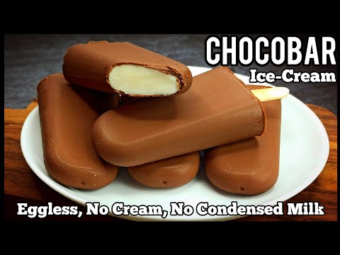 How to Make Delicious Choco Bar Ice Cream at Home - No Cream or Condensed Milk Needed !