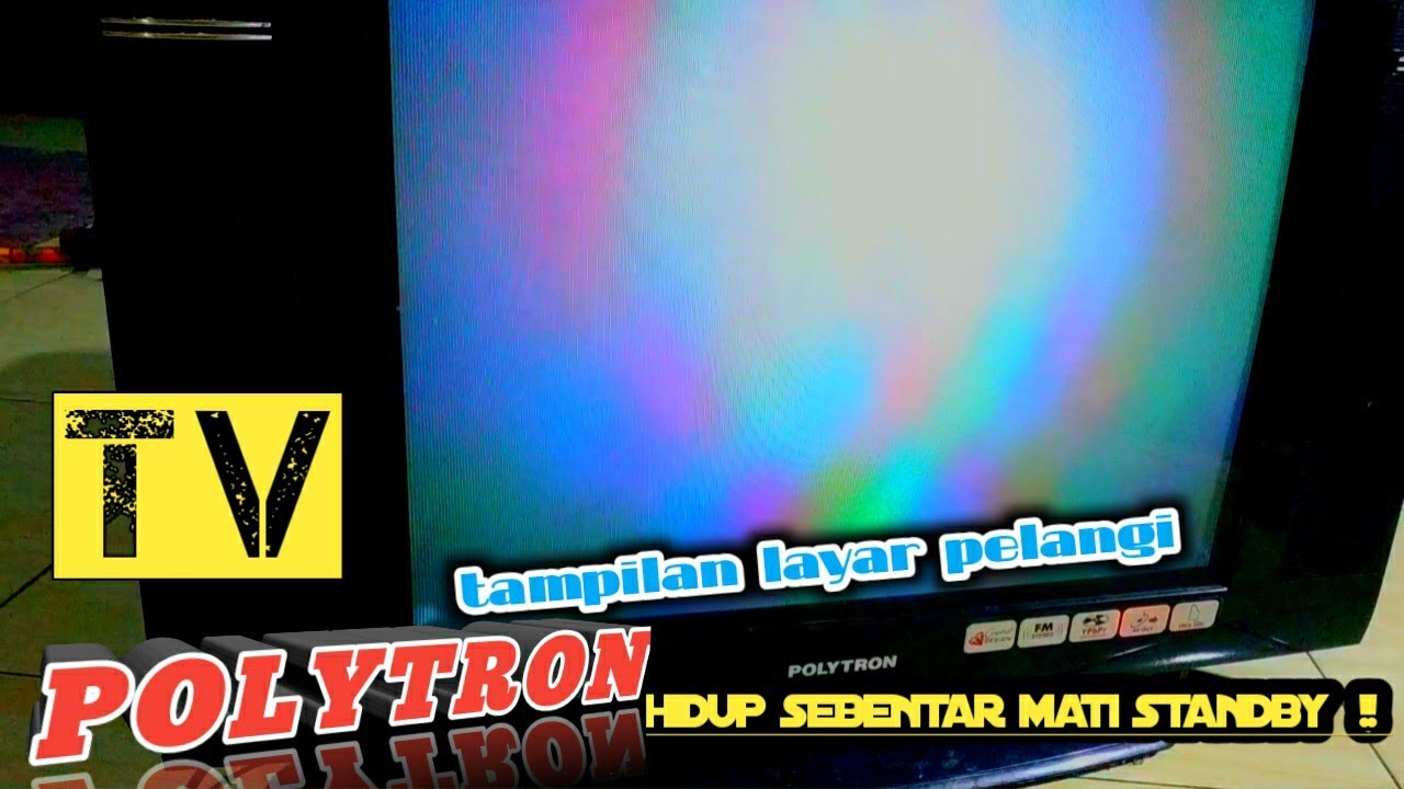 Tv polytron hidup sebentar mati standby layar pelangi YouTube