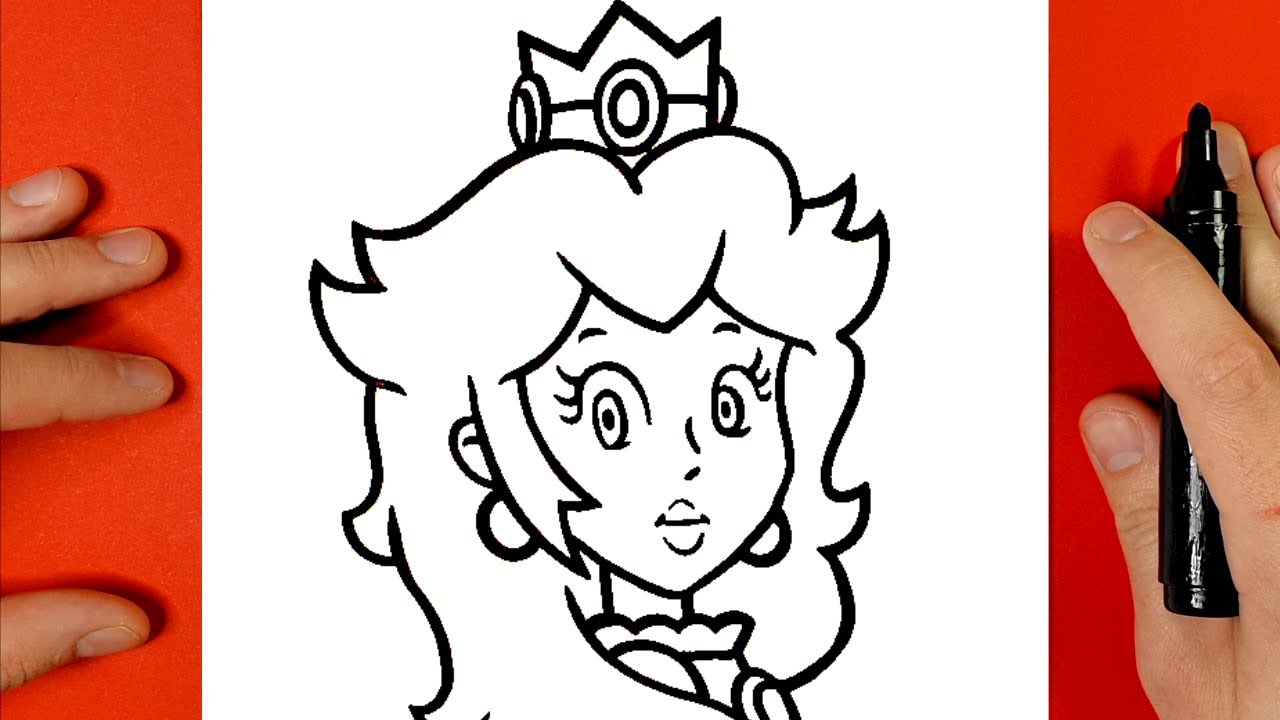 Princesa peach dibujo facil