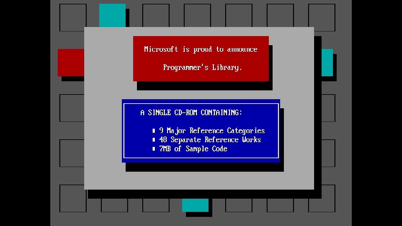 Microsoft Programmer's Library CD ROM demo - Utility (MS-DOS, 1988)