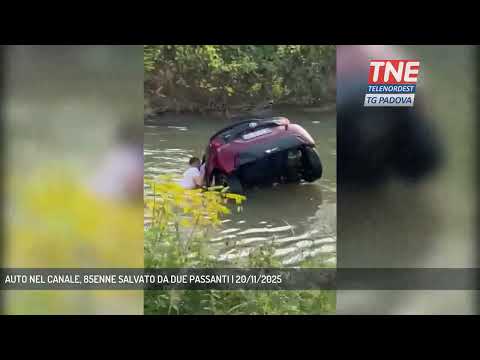 AUTO NEL CANALE, 85ENNE SALVATO DA DUE PASSANTI | 20/11/2025