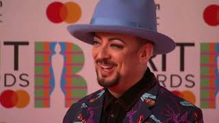 BOY GEORGE on red carpet and stage Brit Awards 2021