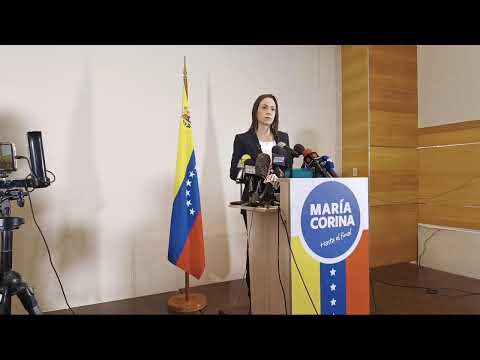 Declaraciones de María Corina Machado a los medios de información