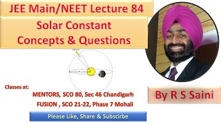 JEE/NEET Lecture_84_Solar Constant