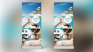 How to creat a professional roll up banner design in photoshop tutorial