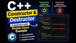 C++ OOP Tutorial | Simple Class, Constructor & Destructor Explained with Example