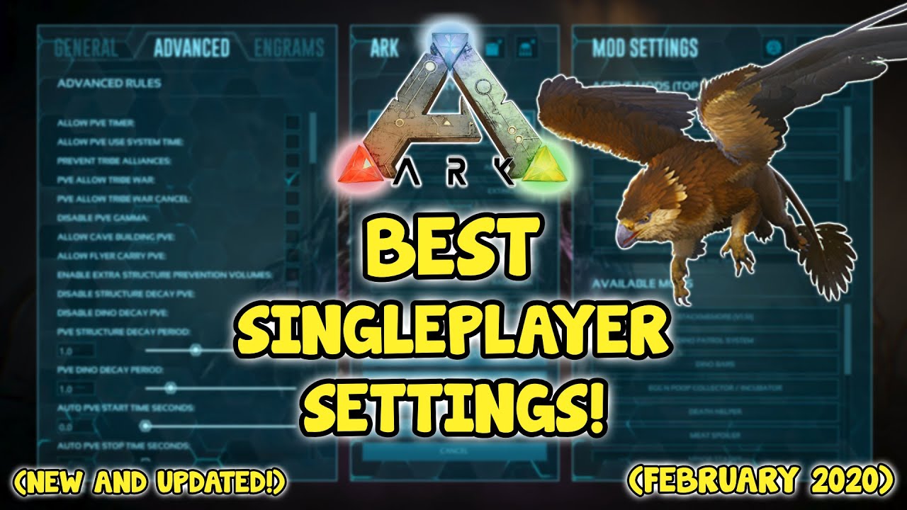 The Best Ark Singleplayer Settings And Mods March Guide Works On All Maps Pc Xbox Ps4 Youtube