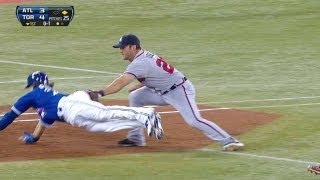 ATL@TOR: Braves catch Rasmus in a rundown