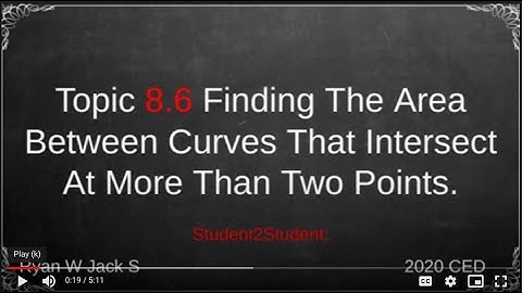 8.6 Finding the Area Between Curves That Intersect at More Than 2 points.