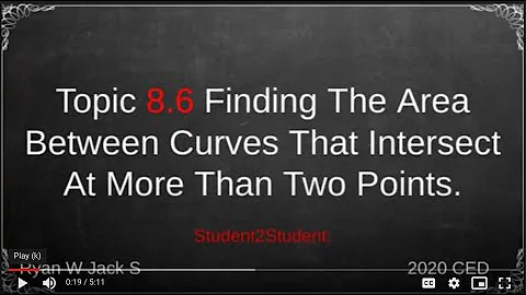 8.6 Finding the Area Between Curves That Intersect at More Than 2 points.