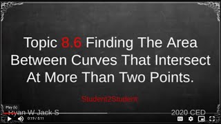 8.6 Finding the Area Between Curves That Intersect at More Than 2 points.