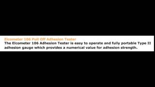 Elcometer 106 Pull Off Adhesion Tester Slideshow Presented by DFT TECH, INDIA Chennai