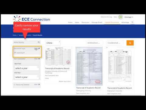 ECE® Connection Advantage - Sample Documents Preview