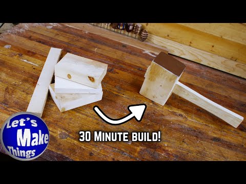 Make a Mallet from 4 pieces of stock...No Joinery needed! // Step by step video